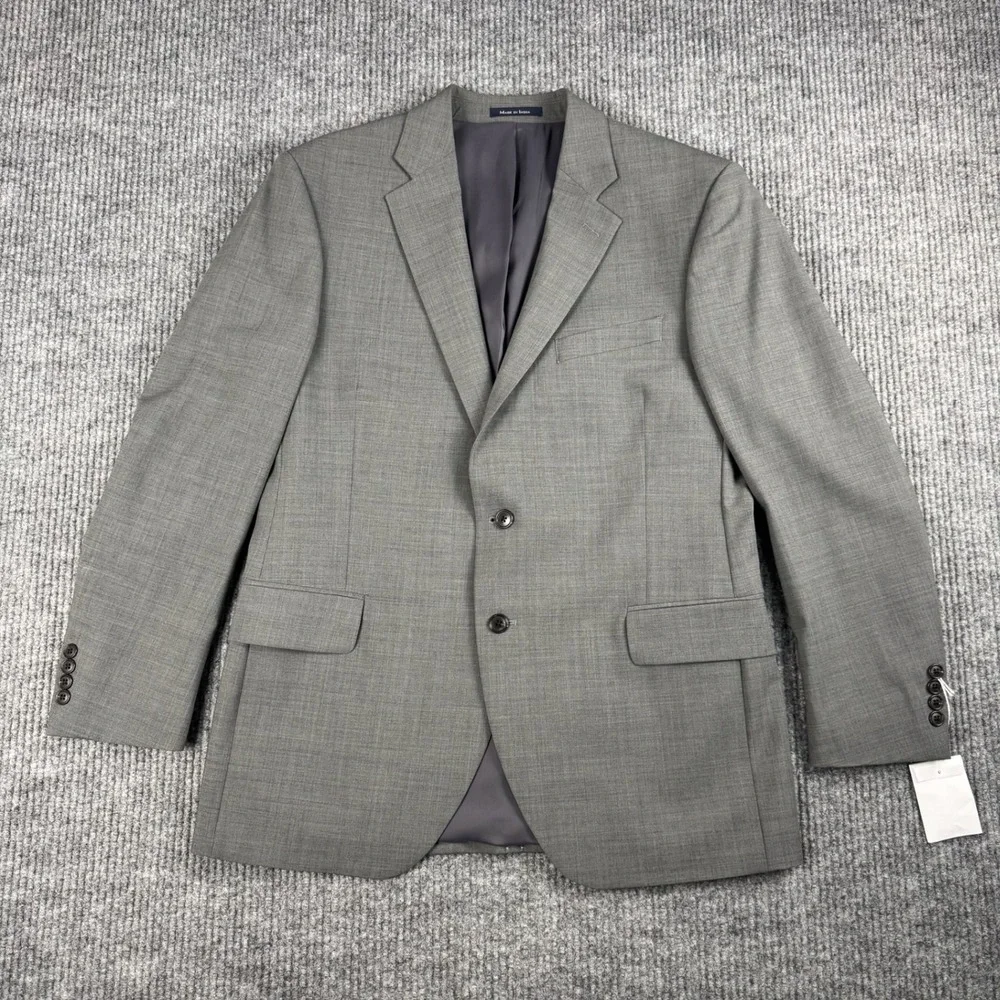 Lands End Sport Coat Mens 40 Gray Wool Blend Two Button Blazer Professional